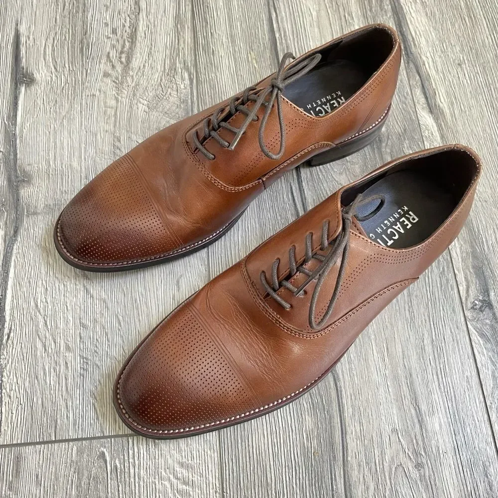 Kenneth Cole Reaction Jean LaceUp Men's Cognac sz8